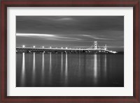 Framed Mackinac Bridge BW