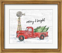 Framed Country Christmas IV Merry and Bright Shiplap Crop