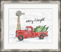 Framed Country Christmas IV Merry and Bright Shiplap Crop