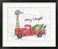Framed Country Christmas IV Merry and Bright Shiplap Crop