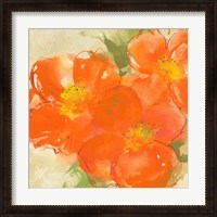 Framed 'Tangerine Poppies II' border=