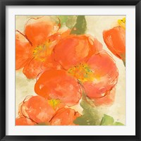 Framed 'Tangerine Poppies I' border=