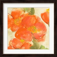Framed 'Tangerine Poppies I' border=