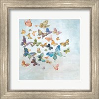 Framed Beautiful Butterflies v3 Sq Light