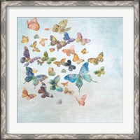 Framed Beautiful Butterflies v3 Sq Light