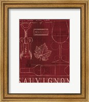 Framed 'Wine Blueprint IV' border=