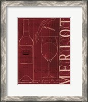 Framed 'Wine Blueprint II' border=