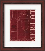 Framed 'Wine Blueprint II' border=