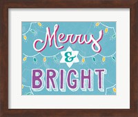 Framed Merry and Bright Aqua