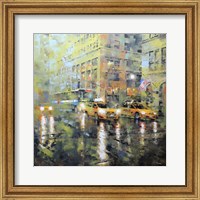 Framed Manhattan Orange & Green