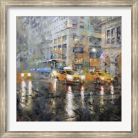 Framed Manhattan Orange Rain
