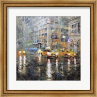 Framed Manhattan Orange Rain