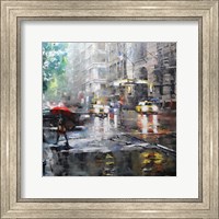 Framed Manhattan Red Umbrella
