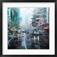 Framed Montreal Turquoise Rain