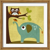 Framed Owl and Elephant