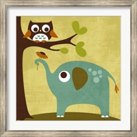 Framed Owl and Elephant