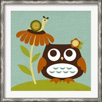 Framed Owl Looking at Snail