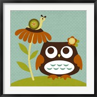 Framed Owl Looking at Snail