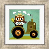 Framed Owl on Tractor