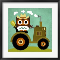 Framed Owl on Tractor