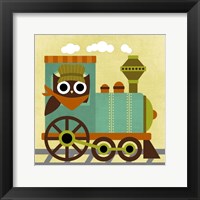 Framed Owl Train Conductor