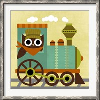 Framed Owl Train Conductor