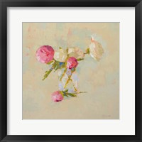 Framed 'Peonies in Glass No. 2' border=