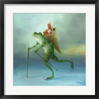 Framed Yuletide Frog