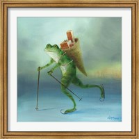 Framed Yuletide Frog