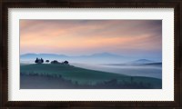 Framed Capella di Vitaleta at Dawn - Tuscany I