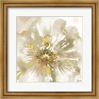 Framed Neutral Watercolor Poppy Close Up I