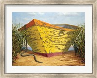 Framed Yellow and Orange Rowboat