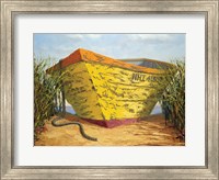 Framed Yellow and Orange Rowboat