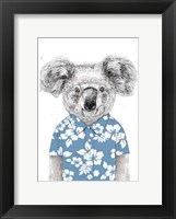 Framed Summer Koala (Blue)