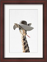 Framed Giraffe Dressed in a Hat