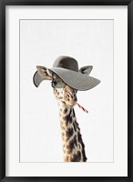 Framed Giraffe Dressed in a Hat