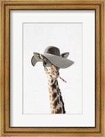 Framed Giraffe Dressed in a Hat