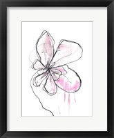 Framed Pink Modern Botanical