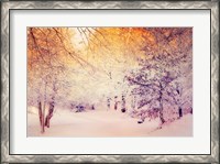 Framed Snowy Sunrise