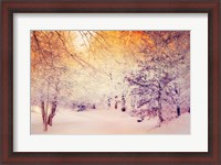 Framed Snowy Sunrise