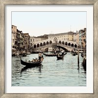 Framed Ponte Rialto con Gondolas