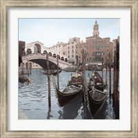 Framed Rialto Bridge Gondolas
