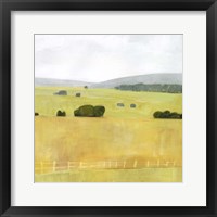 Framed 'Soft Fieldscape I' border=