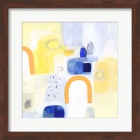 Framed 'Butterscotch and Blue II' border=