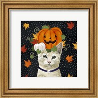 Framed 'Halloween Cat I' border=