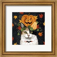 Framed 'Halloween Cat II' border=