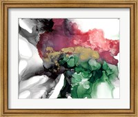 Framed Emerald & Coral Expression I