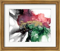 Framed Emerald & Coral Expression I