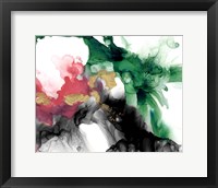 Framed Emerald & Coral Expression II