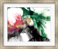 Framed Emerald & Coral Expression II